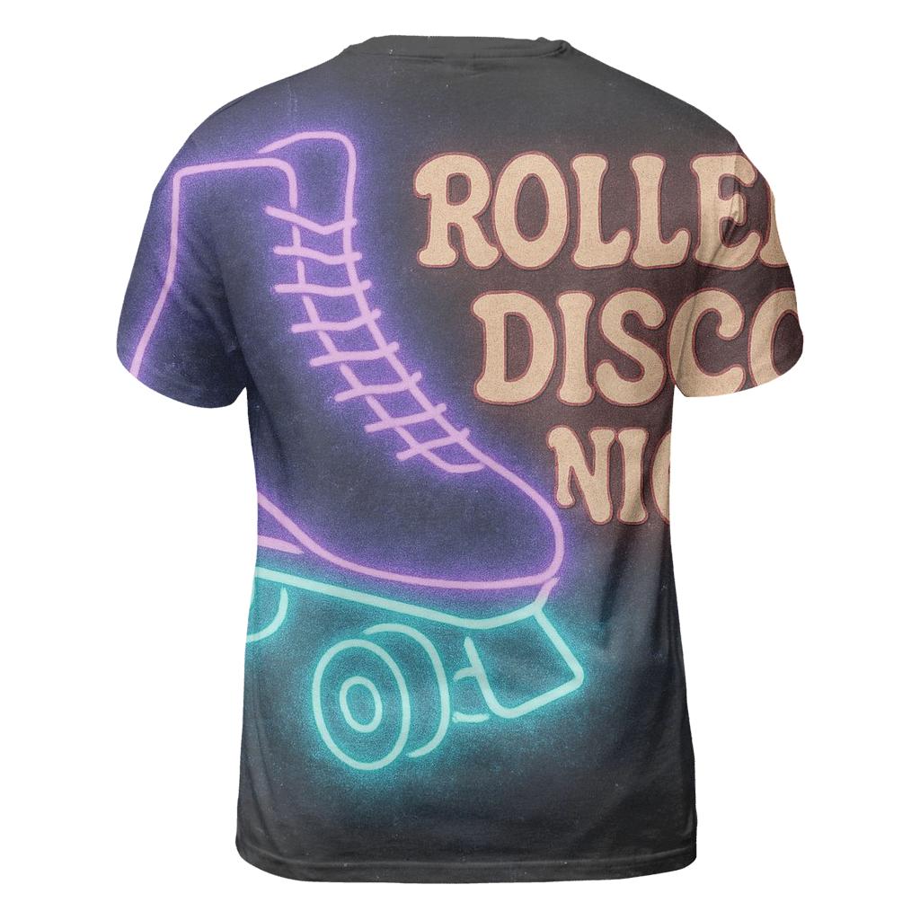 Faded Roller Rink Neon Poster trendy printed shirt styles