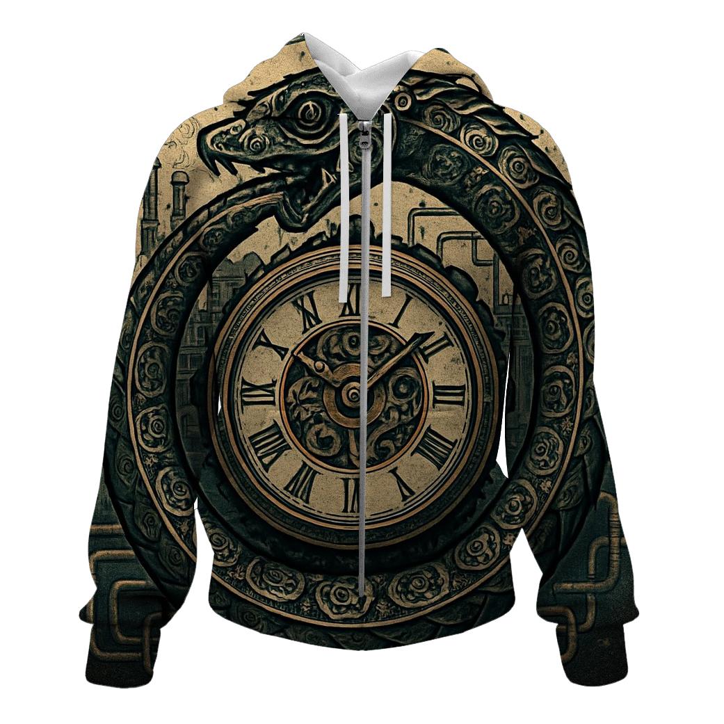 Clockwork Ouroboros Sentinel embroidered hoodies