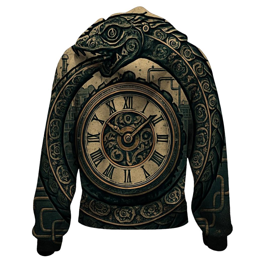 Clockwork Ouroboros Sentinel embroidered hoodies