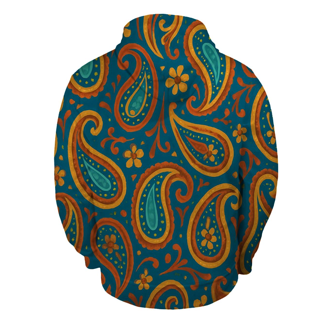 Peacock Paisley Loop designer hoodies
