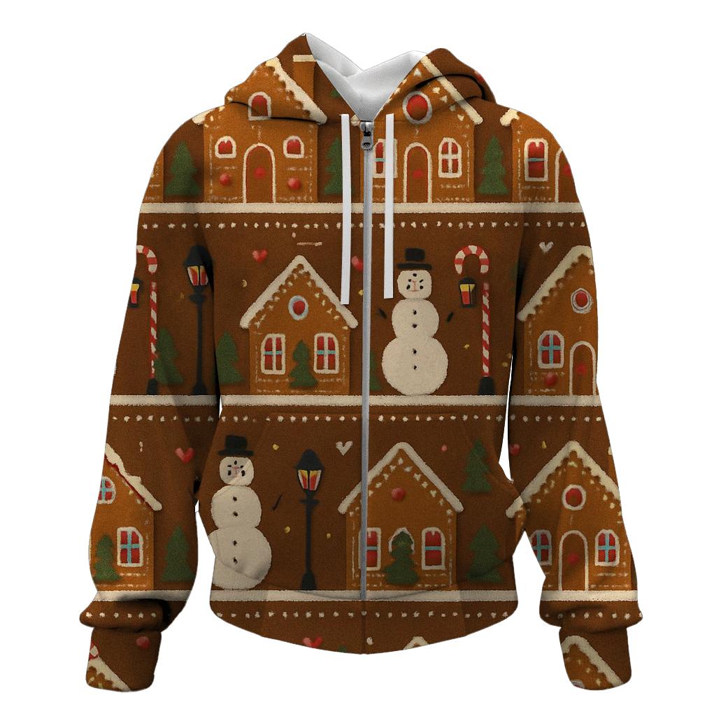 Gingerbread Village Parade Design embroidered hoodies