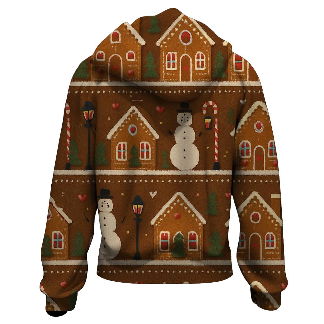 Gingerbread Village Parade Design embroidered hoodies