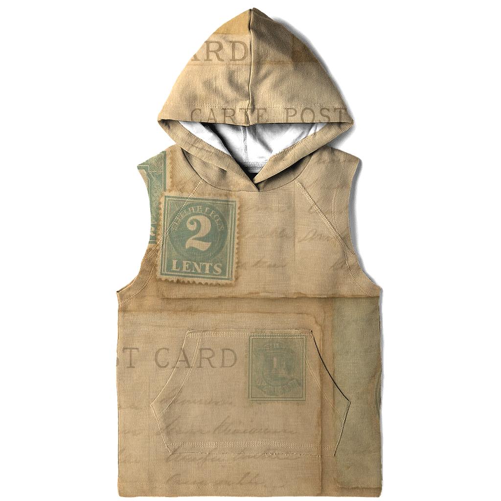 Sepia Postal Travel Collage graphic hoodies