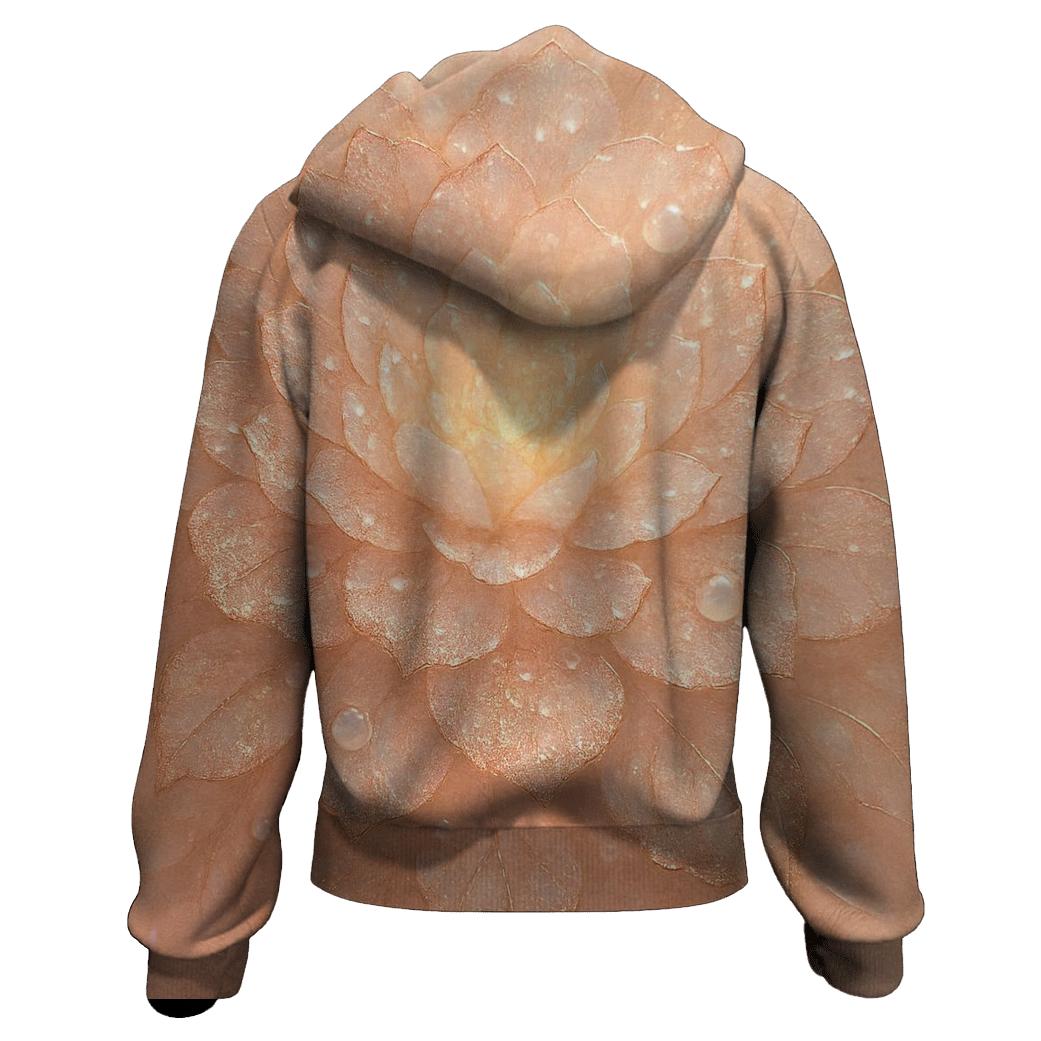 Rose Gold Petal Glow printed hoodies