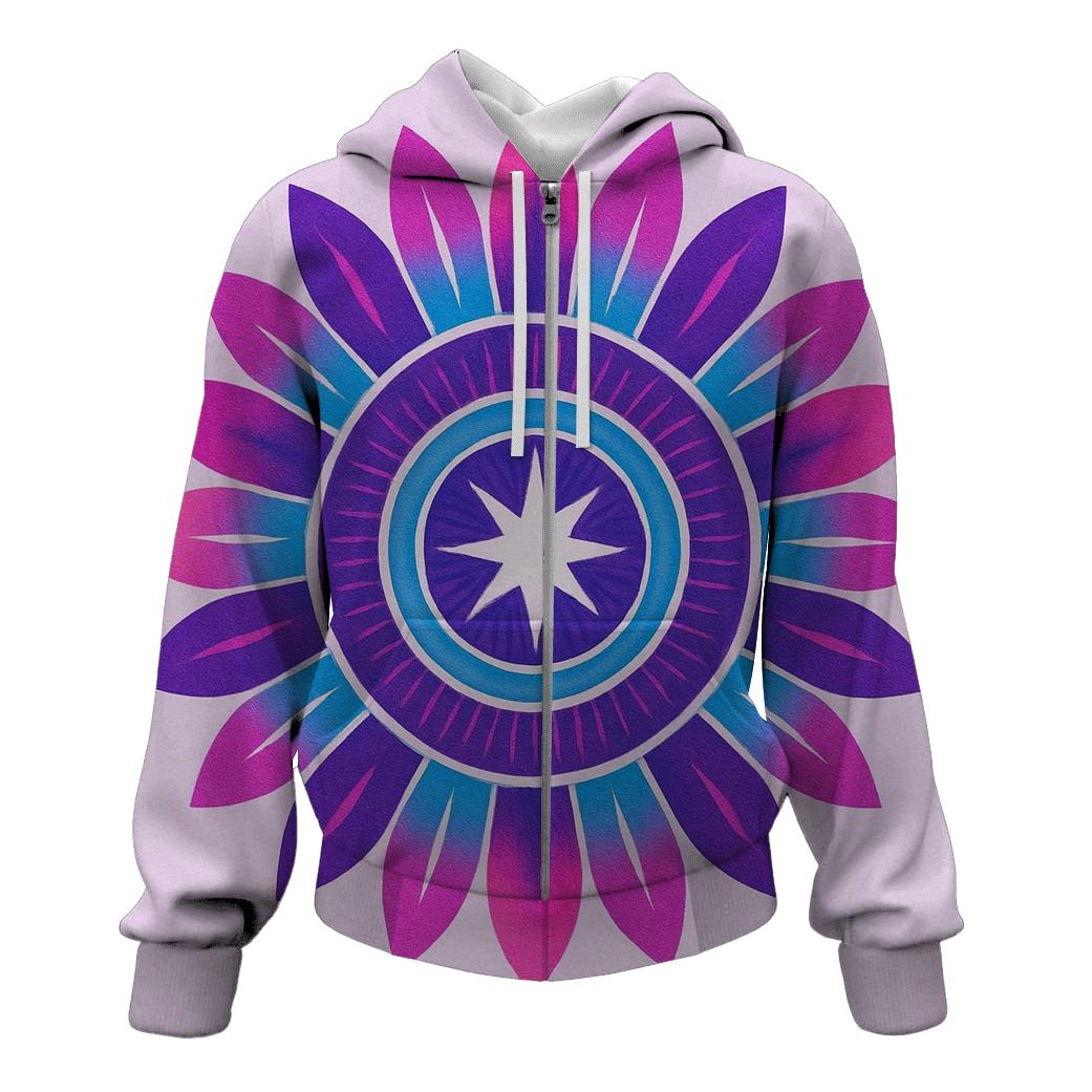Mandala Sunburst Magenta heavyweight hoodies