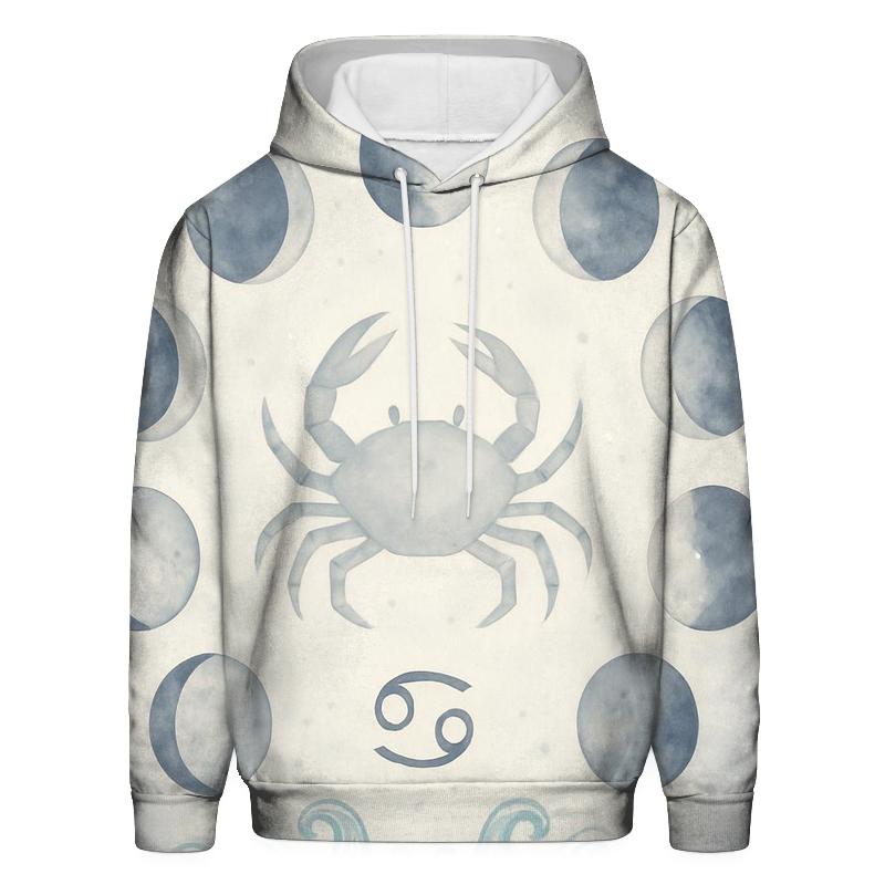 Lunar Phases Cancer Moon Cycle embroidered hoodies