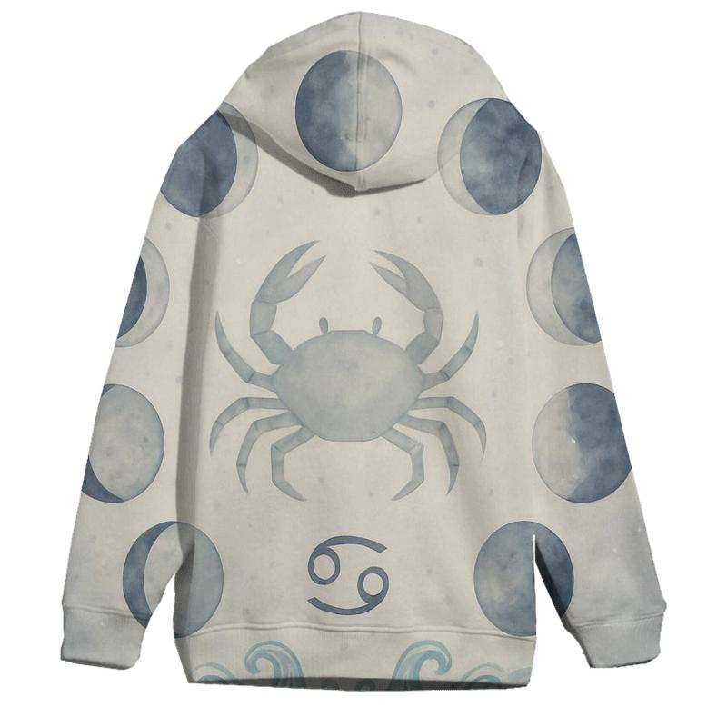 Lunar Phases Cancer Moon Cycle embroidered hoodies