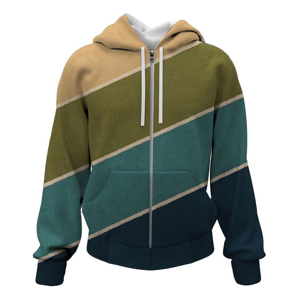 Diagonal Horizon Stripes lightweight hoodies