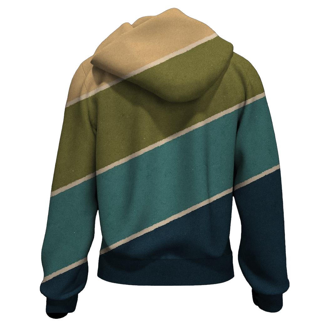 Diagonal Horizon Stripes lightweight hoodies