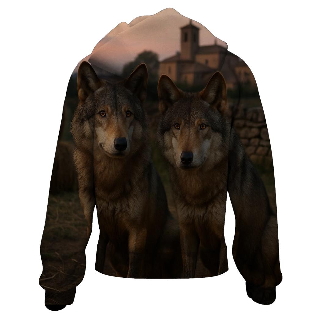 Village Outskirts Watchful Pair zip-up hoodies