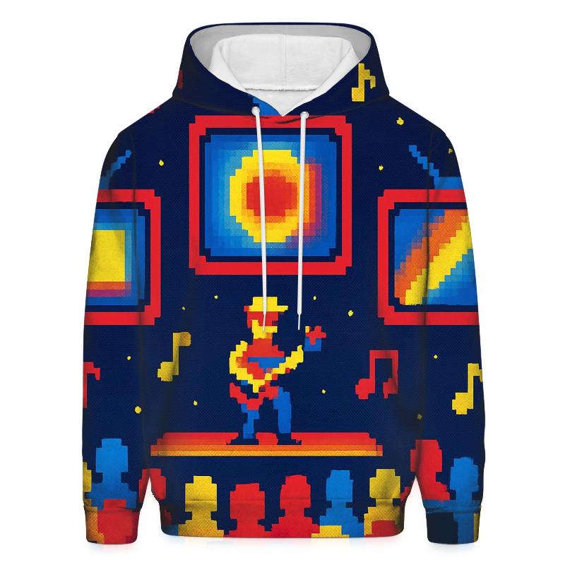 Pixel Concert Night graphic hoodies