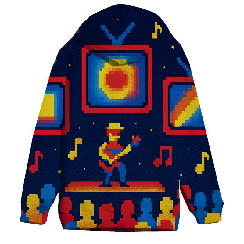 Pixel Concert Night graphic hoodies