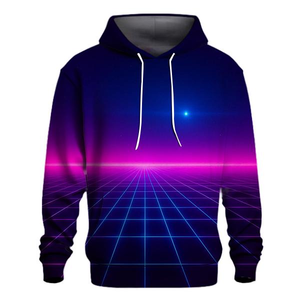 Neon Grid Horizon embroidered hoodies
