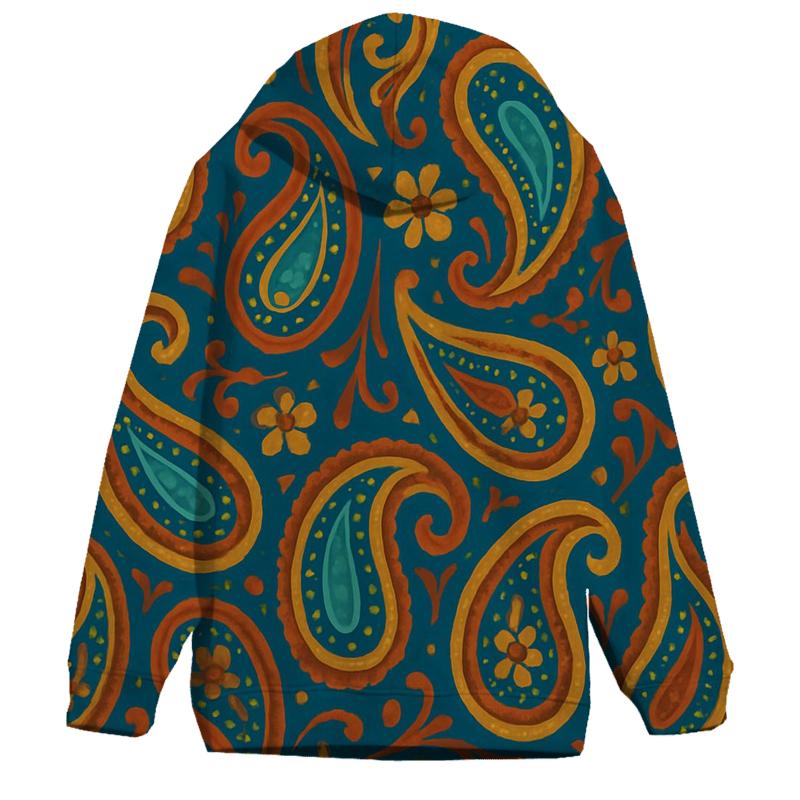 Peacock Paisley Loop zip-up hoodies