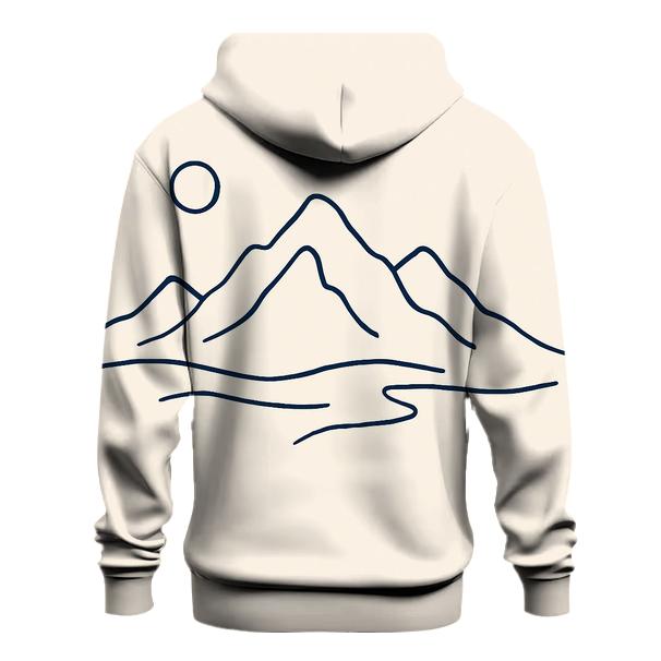 Minimalist Mountain Monoline printed hoodies