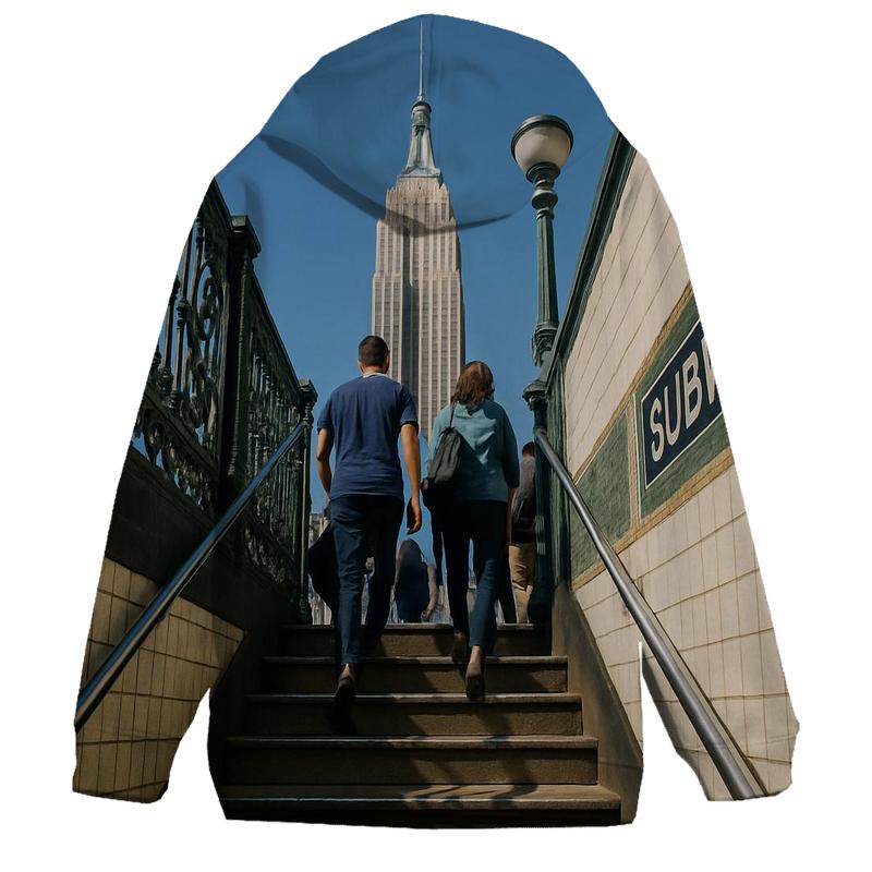 Subway Entrance Framing The Skyline zip-up hoodies