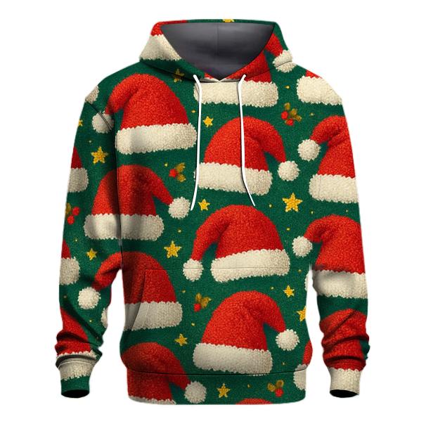 Santa Hat Scatter Bands Design printed hoodies