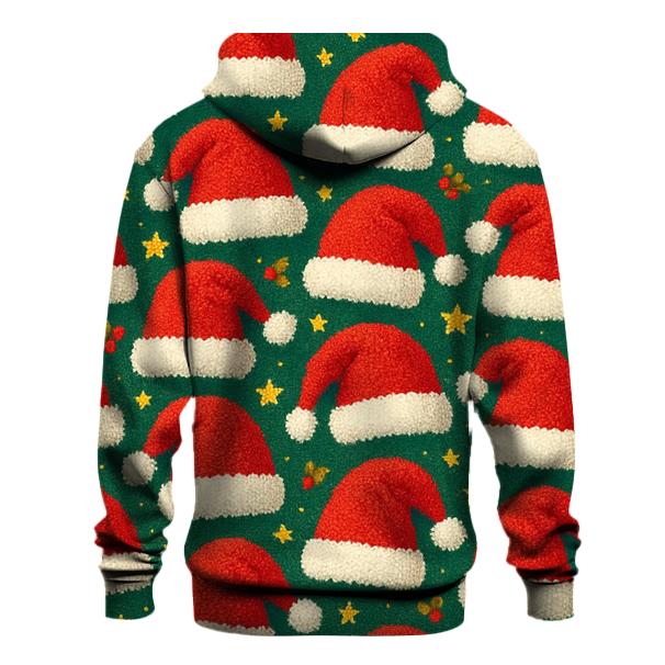 Santa Hat Scatter Bands Design printed hoodies