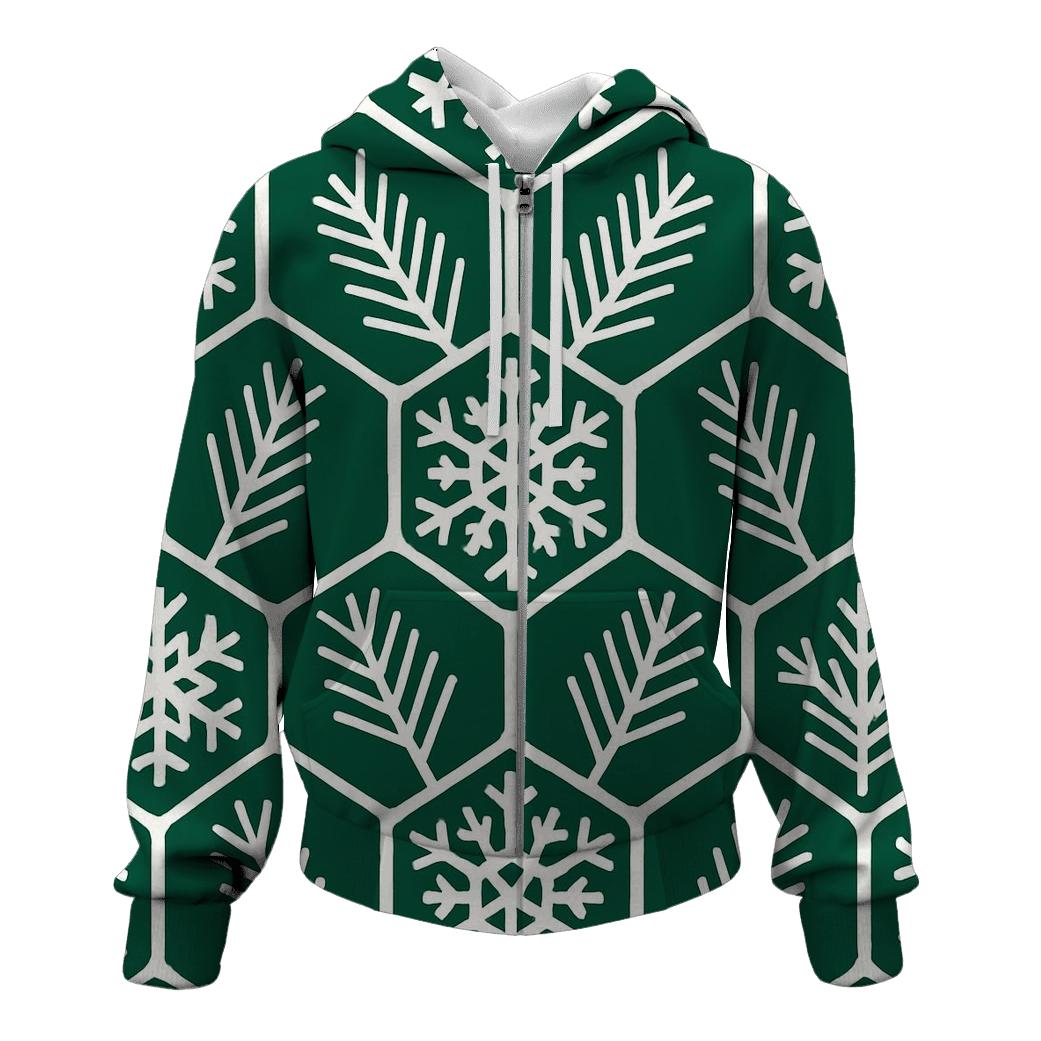 Snowflake Hex Pattern embroidered hoodies