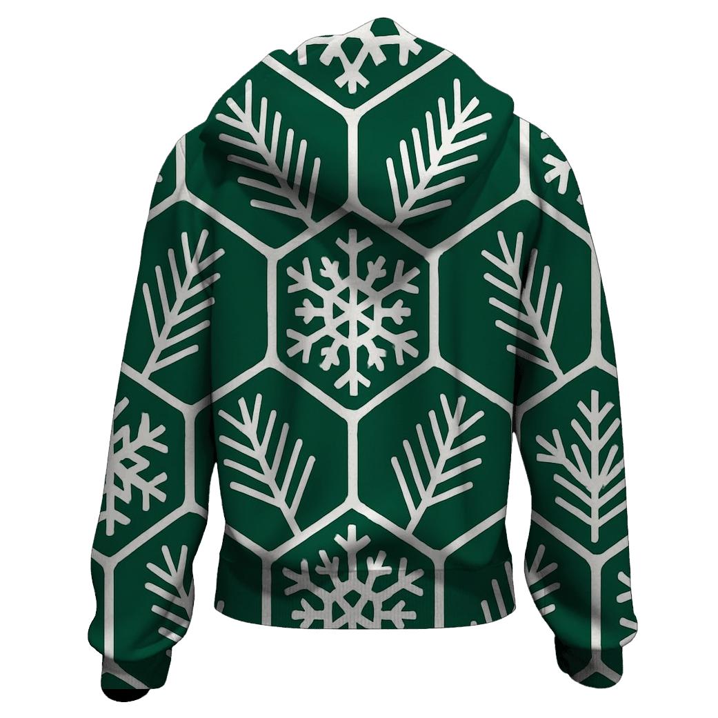 Snowflake Hex Pattern embroidered hoodies