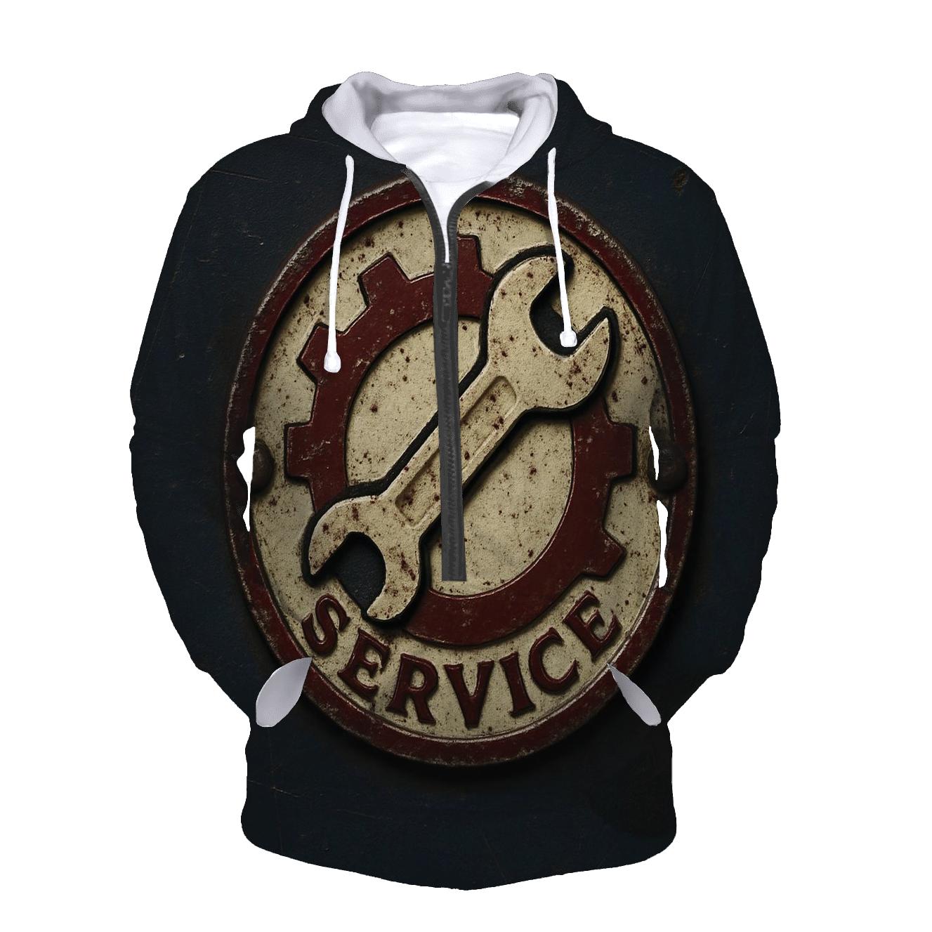 Antique Automotive Garage Emblem premium hoodies