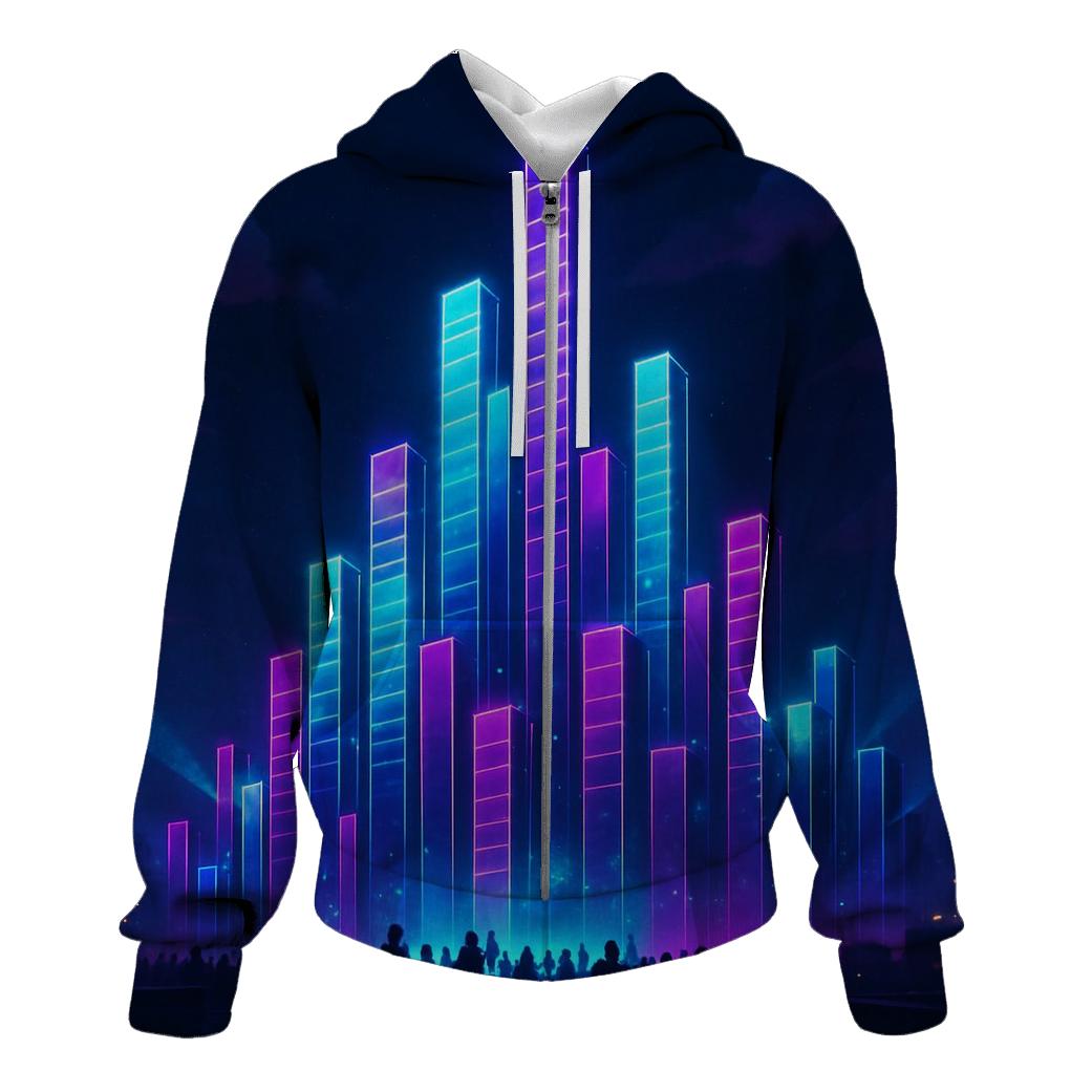 Neon Equalizer Skyline hoodies fashion