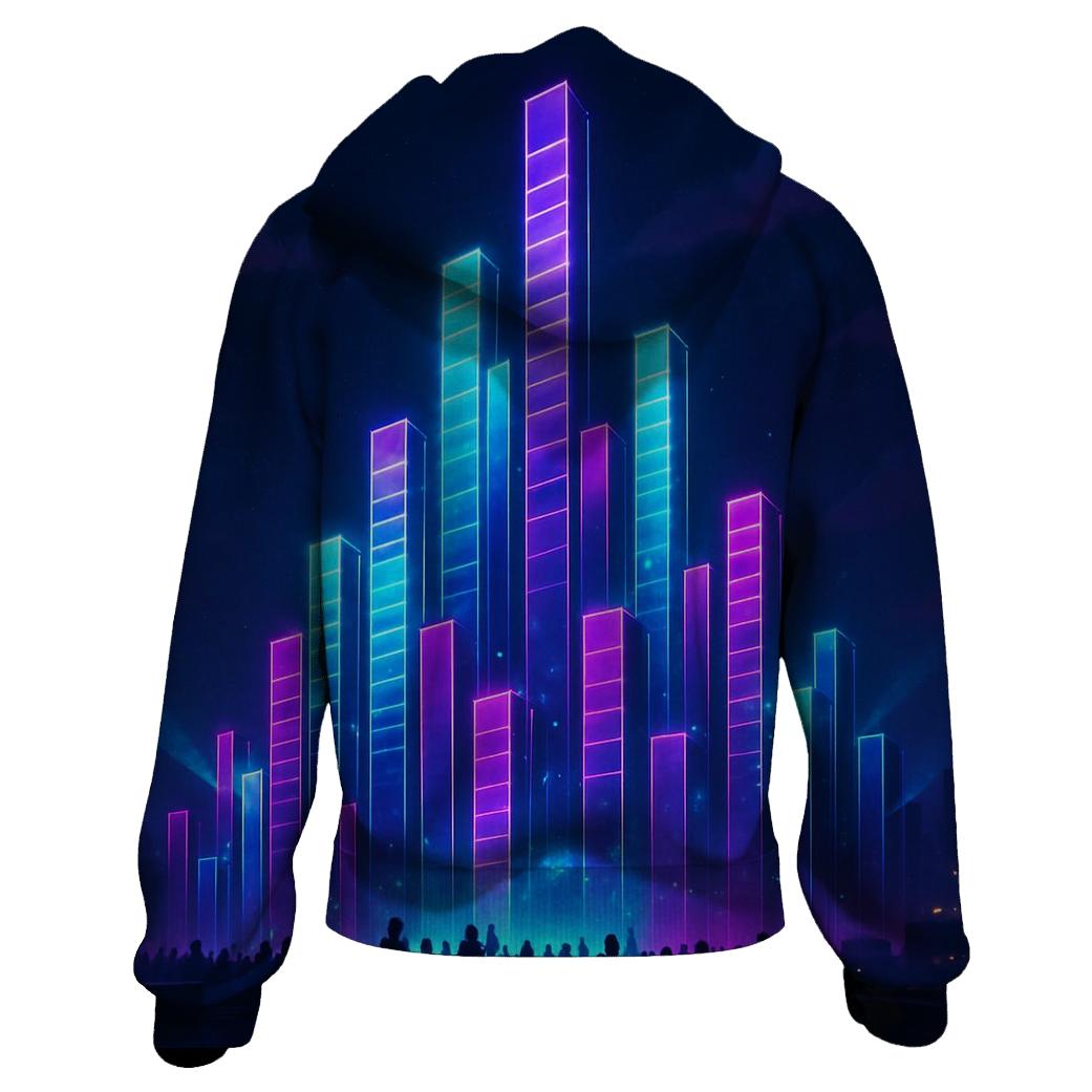 Neon Equalizer Skyline hoodies fashion