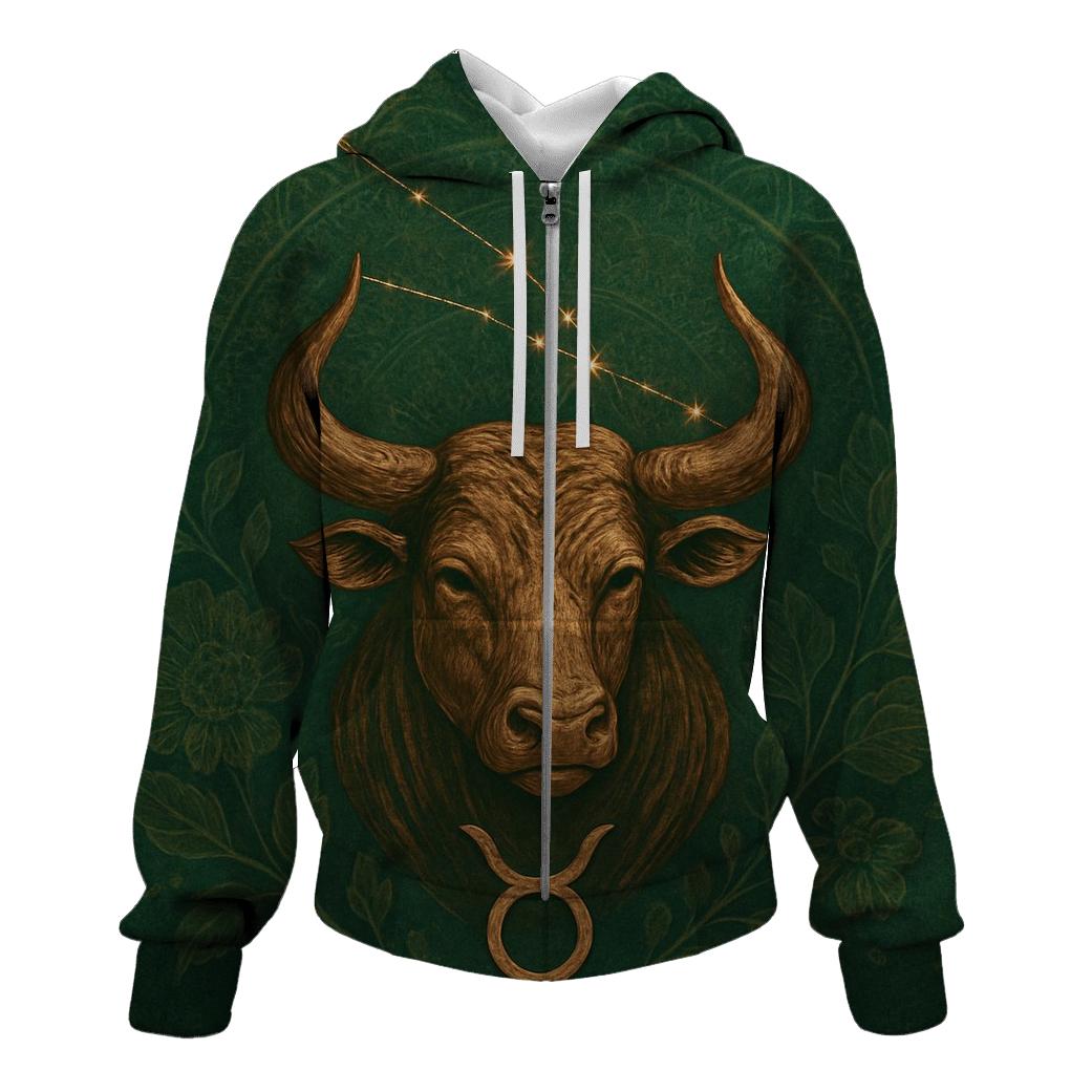 Mystic Taurus Bull Glyph Design printed hoodies