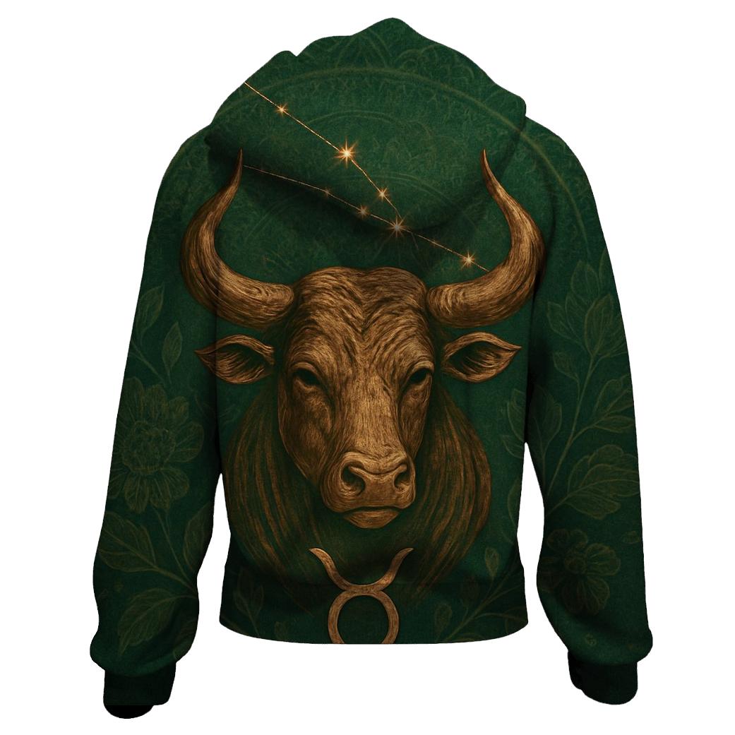 Mystic Taurus Bull Glyph Design printed hoodies