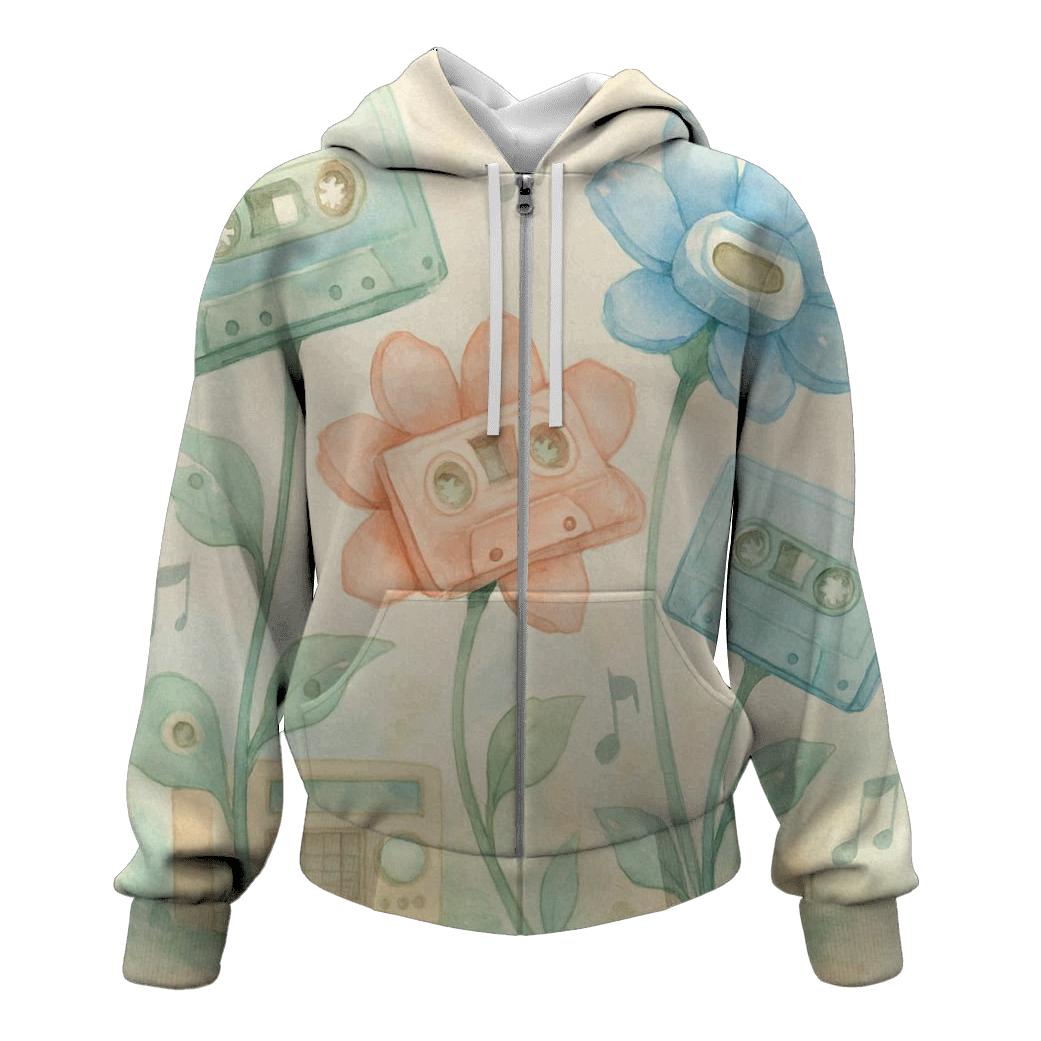 Cassette Garden embroidered hoodies