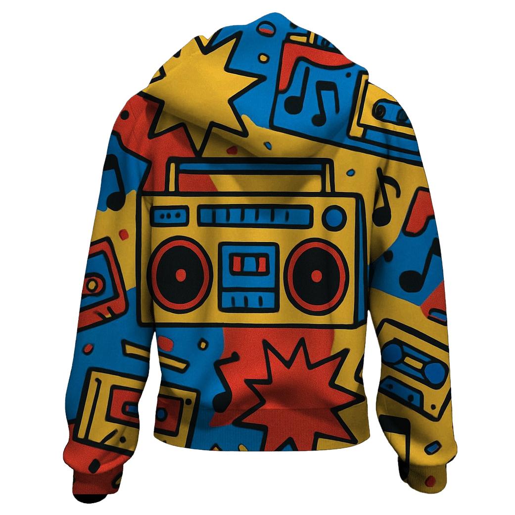 Boombox Pop Collage zip-up hoodies