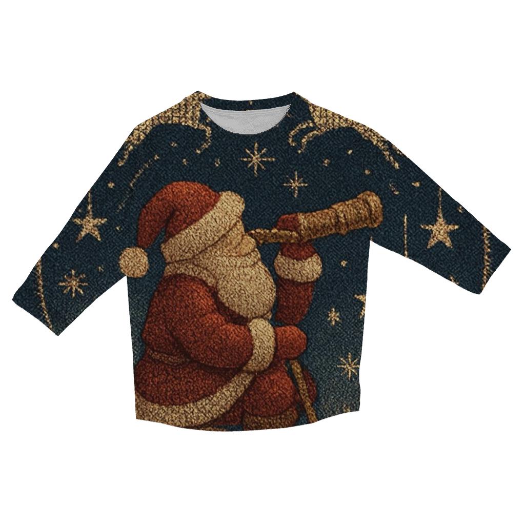 Stargazer Santa Snowscape trendy 3/4 sleeve tops