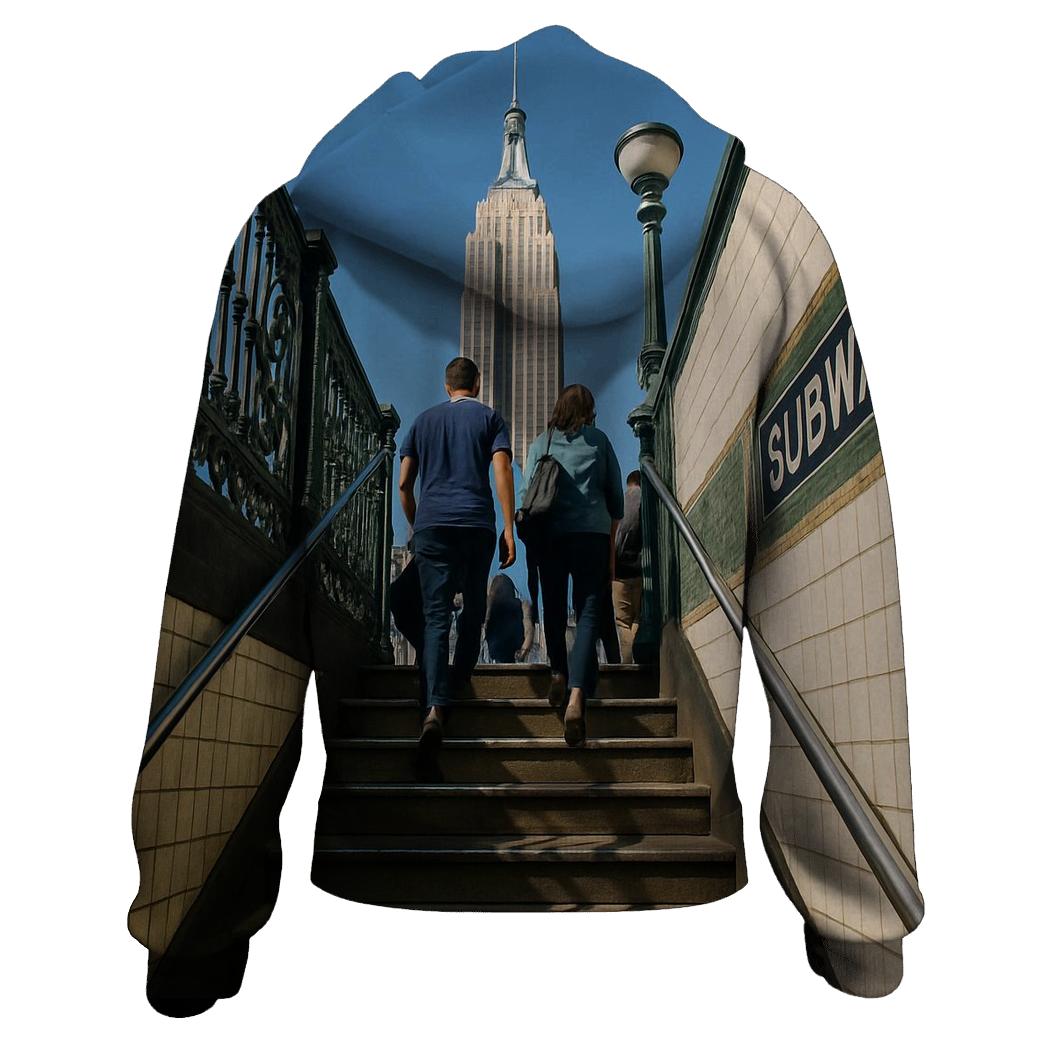 Subway Entrance Framing The Skyline printed hoodies