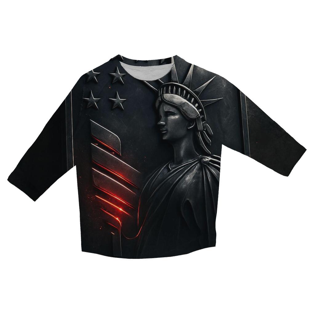 Industrial Liberty Emblem designer 3/4 sleeve blouses