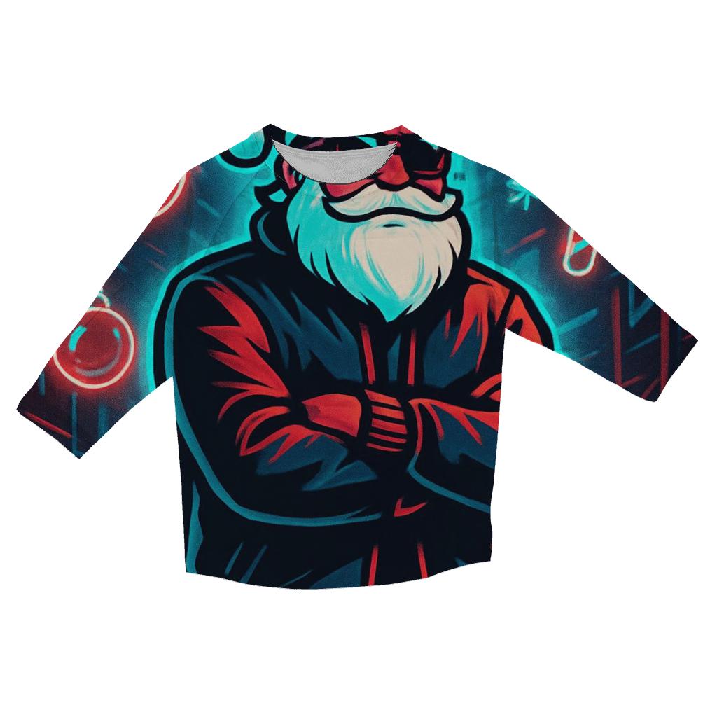 Neon Streetwear Santa trendy 3/4 sleeve tops