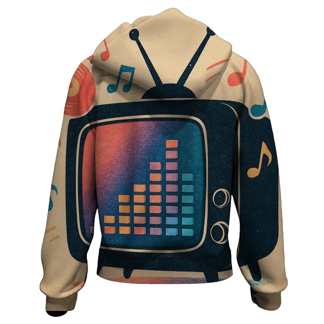 Retro TV Remix printed hoodies