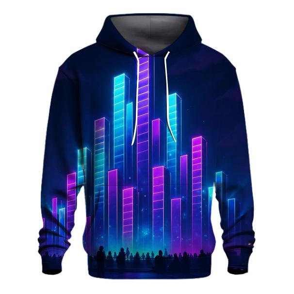 Neon Equalizer Skyline heavyweight hoodies