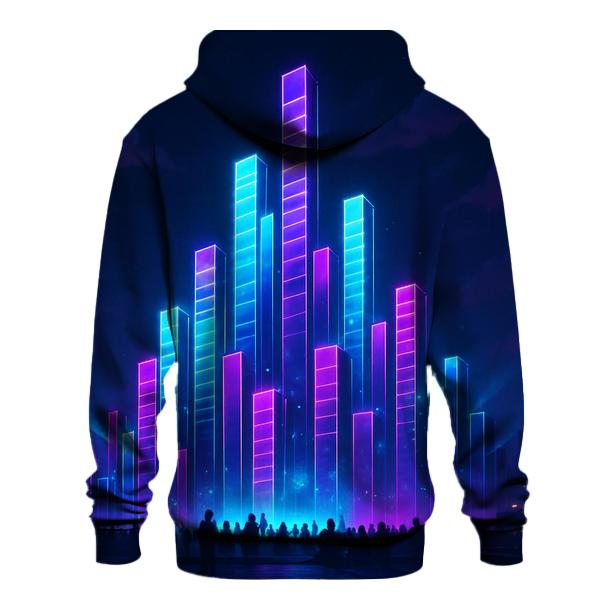 Neon Equalizer Skyline heavyweight hoodies