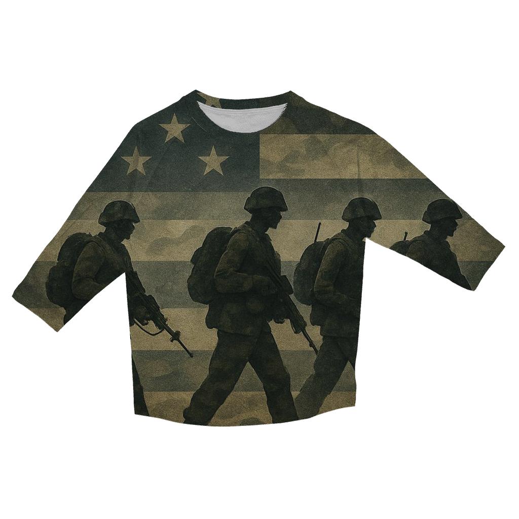 Camouflage Flag Fusion designer 3/4 sleeve blouses