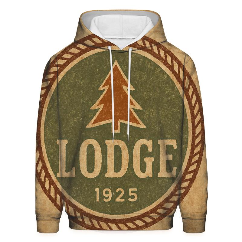 Rustic Mountain Lodge Badge designer hoodies