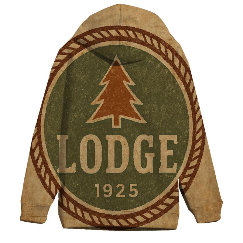 Rustic Mountain Lodge Badge designer hoodies