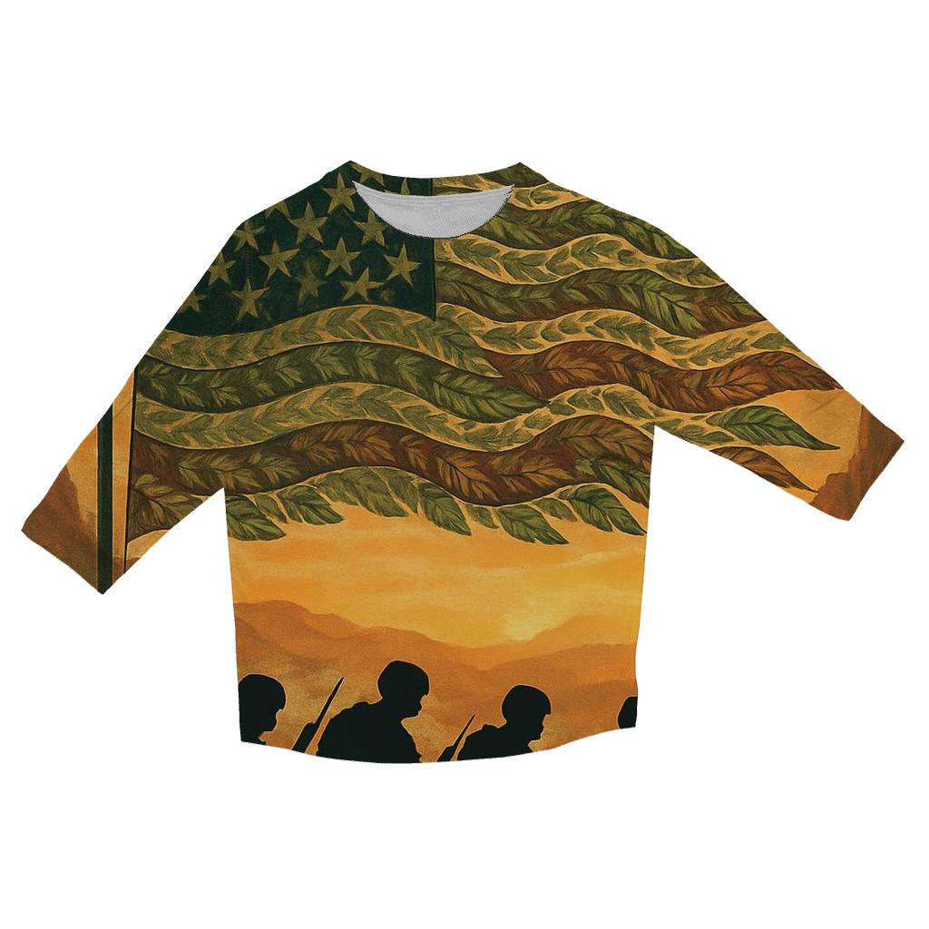 Camouflage Honor personalized 3/4 sleeve tees
