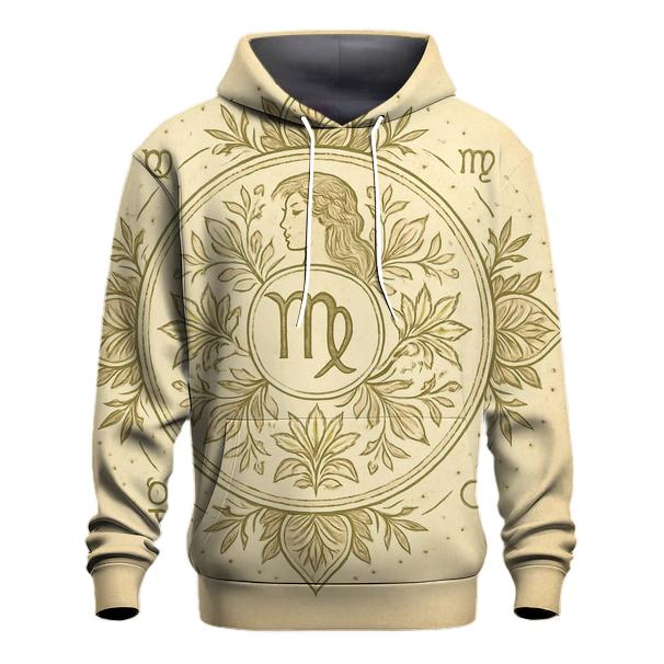 Virgo Earth Mandala Pattern printed hoodies