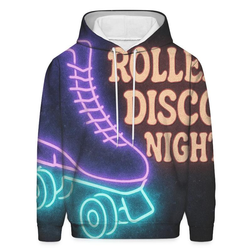 Faded Roller Rink Neon Poster heavyweight hoodies