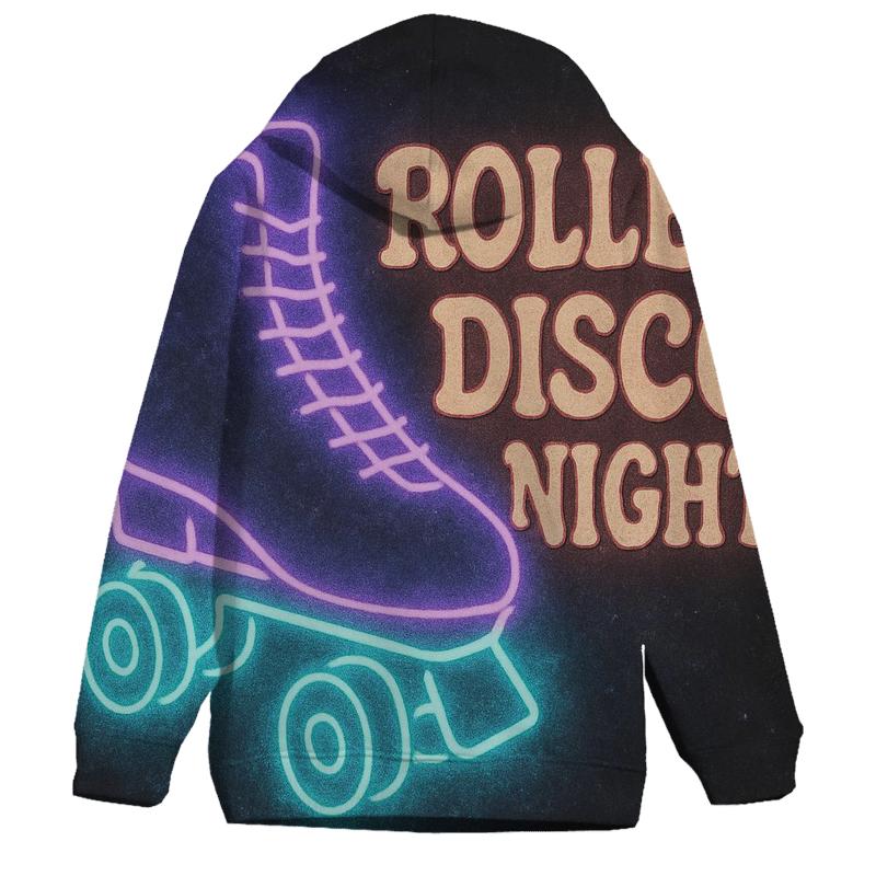 Faded Roller Rink Neon Poster heavyweight hoodies