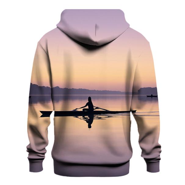 Rowing Dawn Reflection printed hoodies