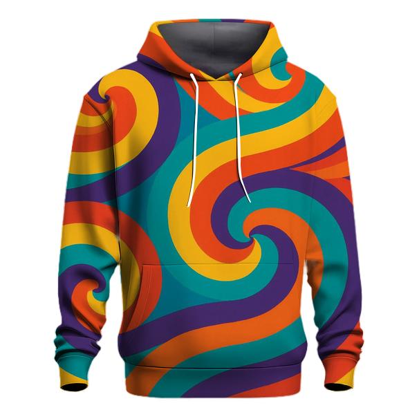 Groovy Rainbow Swirls embroidered hoodies