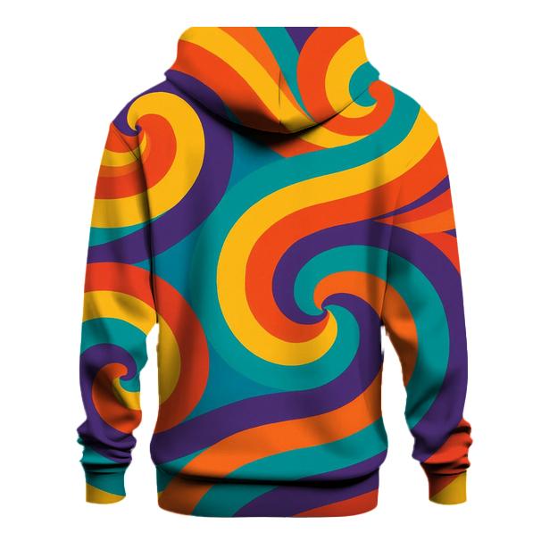 Groovy Rainbow Swirls embroidered hoodies