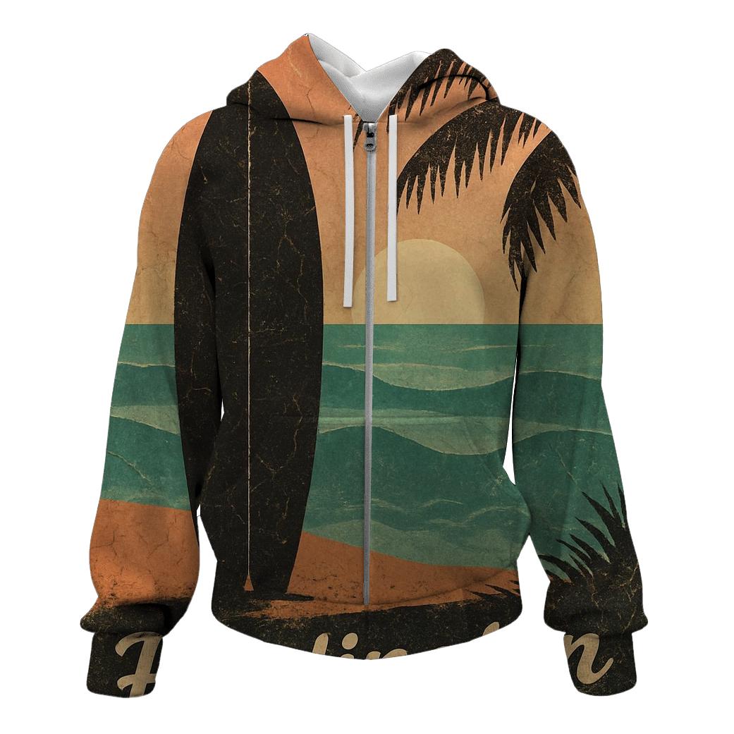 Vintage Surf Sunset Poster hoodie trends