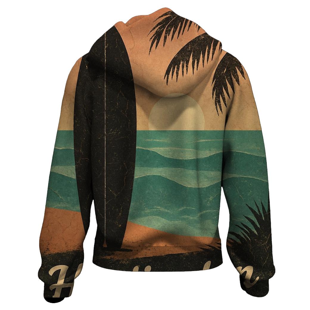 Vintage Surf Sunset Poster hoodie trends